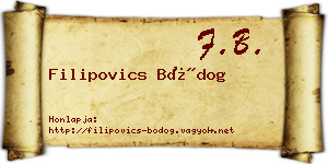 Filipovics Bódog névjegykártya
